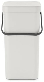 Κάδος χωριστής συλλογής απορριμμάτων Brabantia Sort&Go 1005516, 16 l, Χειρολαβή, Επιτοίχιος, Ανοιχτό γκρι