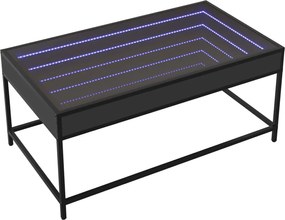 vidaXL Τραπεζάκι Σαλονιού Infinity LED Μαύρο 90x50x41 εκ.