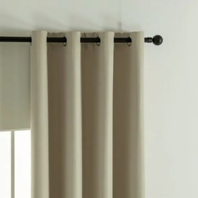 Beauty Home Κουρτίνα Full Blackout σκίασης με 8 κρίκους Soft Art 8391 Beige 140x270 Άμμου