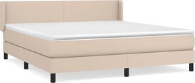 vidaXL Κρεβάτι Boxspring με Στρώμα Καπουτσίνο 160x200εκ.από Συνθ.Δέρμα