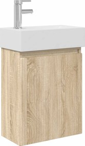 vidaXL Μονάδα μπάνιου με βρύση Sonoma Δρυς 45,5 x 22,5 x 84 εκ