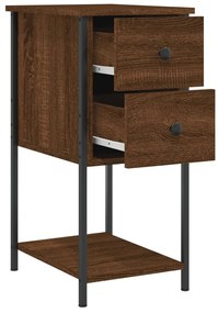 vidaXL Κομοδίνα 2 Τεμ. Καφέ Δρυς 32x42x70 εκ. Επεξεργασμένο Ξύλο