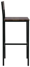 Σκαμπώ STAB BAR Μεταλ.Ανθρακί/Antique Brown 39x42x75/103cm (Σετ 4 ΤΕΜ)