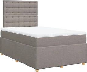 vidaXL Κρεβάτι Boxspring με Στρώμα Taupe 120x200 εκ. Υφασμάτινο