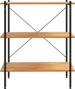 vidaXL Ράφια 3 Επιπέδων Μαύρο και Δρυς 80x40x92 εκ.