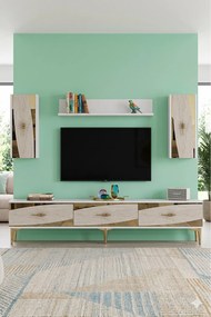 Stewehome Σετ μοντέρνας σύνθεσης τηλεόρασης με ράφι 180x30x41 cm
