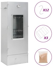 vidaXL Φούρνος Μπάρμπεκιου με Πριονίδι 44,5x29x110 εκ. Γαλβαν. Ατσάλι
