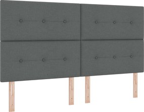 vidaXL Κρεβάτι box spring με στρώμα Σκούρο Γκρι 200 x 200 cm Ύφασμα
