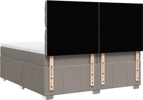 vidaXL Κρεβάτι Boxspring με Στρώμα Taupe 200x200 εκ. Υφασμάτινο