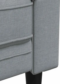 vidaXL Πολυθρόνα Chesterfield Ανοιχτό Γκρι Υφασμάτινη