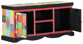 vidaXL Πολύχρωμη Κονσόλα Τηλεόρασης 100x35x50 εκ. από Στερεό Ξύλο Μάνγκο