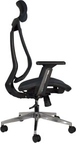 BF9600 Πολυθρόνα Γραφείου Διευθυντή, Βάση Αλουμινίου, Ύφασμα Μαύρο   1τμχ