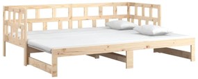 vidaXL Καναπές Κρεβάτι Συρόμενος 2x(90x200) εκ. από Μασίφ Πεύκο