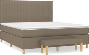 vidaXL Κρεβάτι Boxspring με Στρώμα Taupe 160x200 εκ. Υφασμάτινο