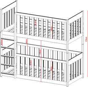 KONRAD 80x160 pine bunk bed Lano Furniture