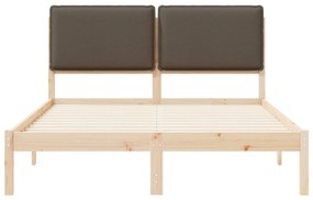 vidaXL Σκελετός Κρεβατιού με Επενδεδυμένο Κεφαλάρι Taupe 120 x 200 cm
