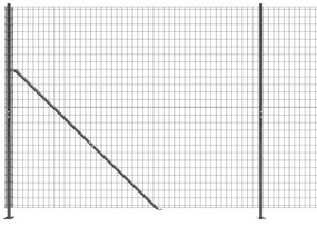 Συρματόπλεγμα Περίφραξης Ανθρακί 1,8 x 25 μ. με Βάσεις Φλάντζα - Ανθρακί