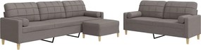 vidaXL Σαλόνι Σετ 4 Τεμαχίων Taupe Ύφασμα + Μαξιλάρια/Υποπόδιο