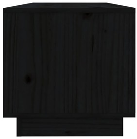 Έπιπλο Τηλεόρασης Μαύρο 90x35x35 εκ. από Μασίφ Ξύλο Πεύκου - Μαύρο