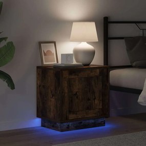 vidaXL Κομοδίνο 2 τμχ. Καπνιστό Δρύς 44 x 34,5 x 45 εκ