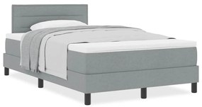 vidaXL Κρεβάτι box spring με στρώμα Ανοιχτό γκρι 120 x 200 cm ύφασμα