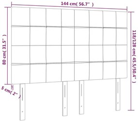 Κεφαλάρι Κρεβατιού LED Σκούρο Γκρι 144x5x118/128εκ. Υφασμάτινο 3122423