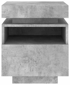 vidaXL Κομοδίνο με Φώτα LED Γκρι Σκυροδέματος 40 x 39 x 48,5 εκ.