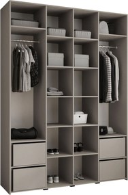 Ντουλάπα Como IV 180 Τετράφυλλη-Cashmere - Μαύρο