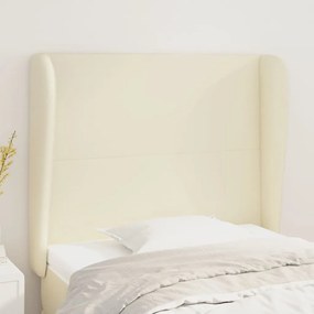 vidaXL Κεφαλάρι με Πτερύγια Κρεμ 83x23x118/128 εκ. Συνθετικό Δέρμα