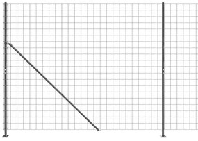 vidaXL Συρματόπλεγμα Περίφραξης Ανθρακί 2 x 25 μ. με Βάσεις Φλάντζα
