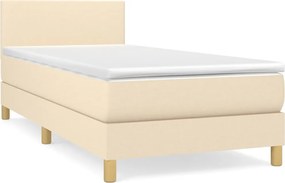 vidaXL Κρεβάτι Boxspring με Στρώμα Κρεμ 80 x 200 εκ. Υφασμάτινο