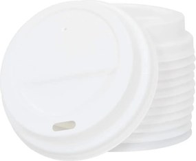 vidaXL Χάρτινα καπάκια καφέ Ø80 mm 8oz 1000 τεμάχια Λευκό πλαστικό