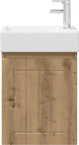 vidaXL Μονάδα μπάνιου με βρύση Artisan Δρυς 45,5 x 25,5 x 84 εκ