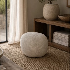 Πουφ PTMD Sanah - 30x30cm - Κρεμ