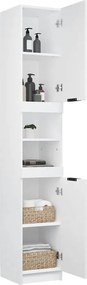 vidaXL Ντουλάπι Μπάνιου Λευκό 32 x 34 x 188,5 εκ. Επεξεργασμένο Ξύλο