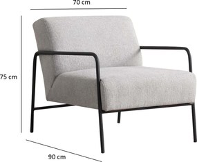 Πολυθρόνα Μπερ΄ζερα - Eti - Χρώμα Γκρι - 70x90x75εκ