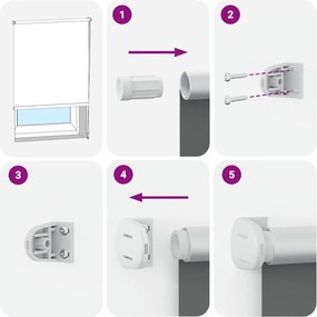 vidaXL Roller Blind Blackout γκρί 40x150 cm Πλάτος υφάσματος 35,7 cm