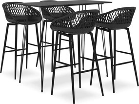 vidaXL Σετ Επίπλων Μπαρ 5 Τεμαχίων Μαύρο