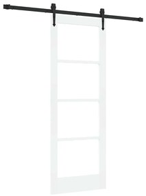 vidaXL Ολισθητή Πόρτα Λευκό 73.5 x 198.5 εκ. Ξύλο και μέταλλο