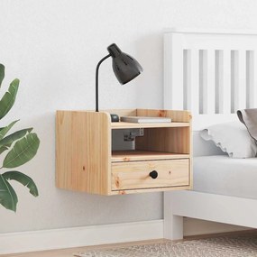 vidaXL Κομοδίνο με συρτάρι Καφέ 38 x 36 x 29.5 εκ Μασίφ ξύλο πεύκου