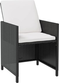 vidaXL Σετ Τραπεζαρίας Εξ. Χώρου 13 τεμ Μαύρο Συνθ. Ρατάν με Μαξιλάρια