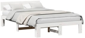vidaXL Σκελετός Κρεβατιού Λευκό 140 x 190 cm Μασίφ ξύλο πεύκου