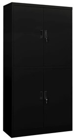 vidaXL Ντουλάπα Γραφείου Μαύρη 90 x 40 x 180 εκ. Ατσάλινη