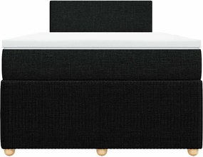 vidaXL Κρεβάτι Boxspring με Στρώμα Μαύρο 120x200 εκ. Υφασμάτινο