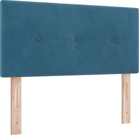vidaXL Κρεβάτι box spring με στρώμα Μπλε 120 x 190 cm Βελούδο