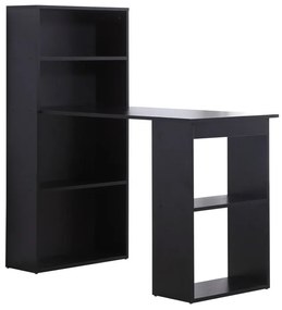 Ξύλινο Γραφείο με Βιβλιοθήκη 120 x 55 x 120 cm Χρώματος Μαύρο HOMCOM 836-069BK 836-069BK