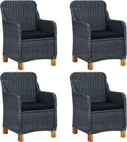 vidaXL Σετ Τραπεζαρίας Κήπου 5 Τεμαχίων Σκούρο Γκρι
