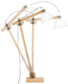 vidaXL Φωτιστικό Δαπέδου Λευκό από Μασίφ Ξύλο Μάνγκο E27