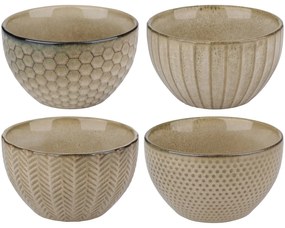 Μπολ Reactive Glaze Μπεζ Σε 4 Σχέδια