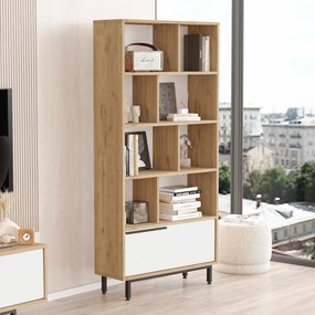 Βιβλιοθήκη Φυσικό / Λευκό CISAR 83.9x29.5x163.6
